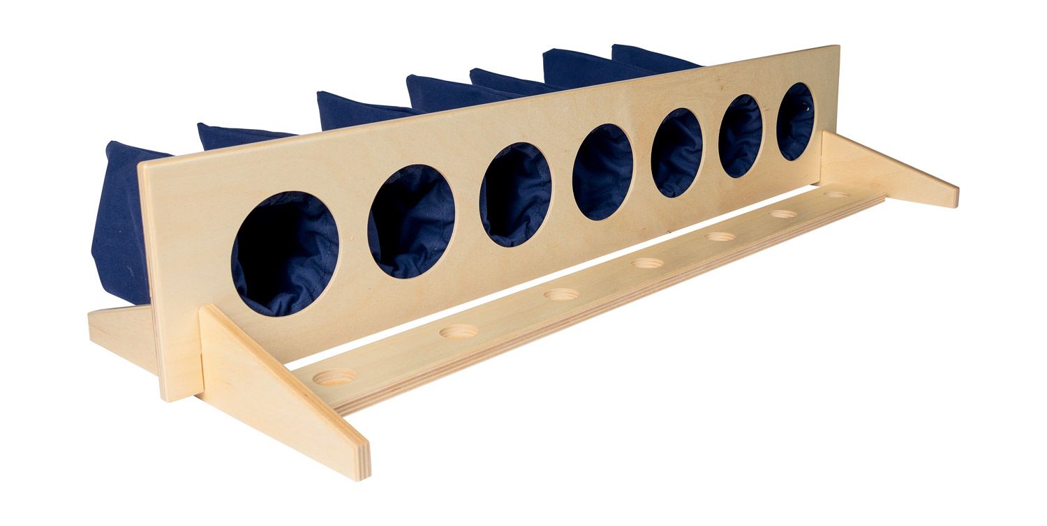 Base en bois avec 7 sacs tactiles -- 102325