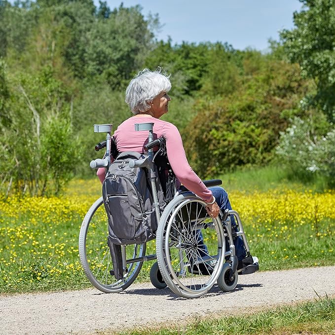 Opbergtas met reflecterende strips voor achteraan rolstoel en scooter