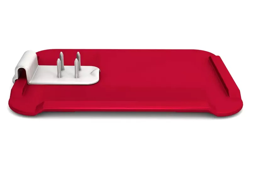 Planche à tartiner Ornamin 28,5 x 21 cm rouge, clip avec pointes inclus